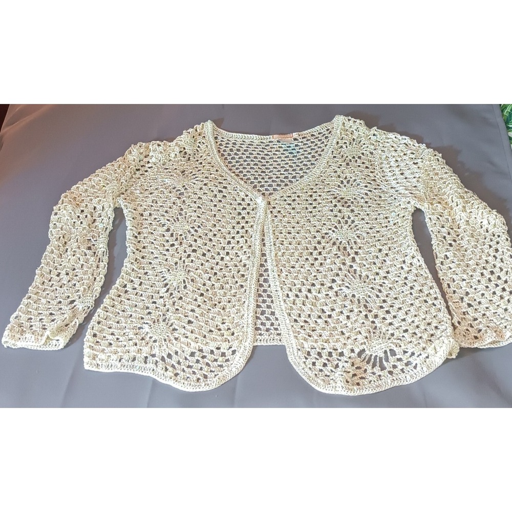Womens Shirt Cardigan Large Coquette Dollette Sequins Y2k Layers